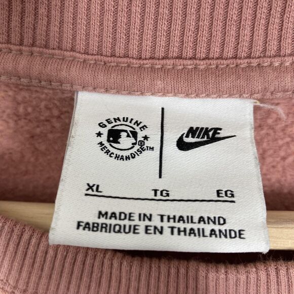 San Diego Padres Sweatshirt Womens XL Pink MLB Baseball Nike Swoosh Sleeve Crop - Picture 6 of 16